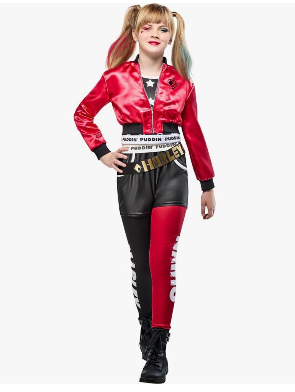 Harley Quinn Girls Halloween Costume 5 Piece Set Small 6 / 7 New Outfit DC Comic